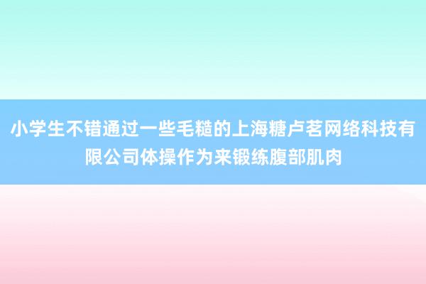 小学生不错通过一些毛糙的上海糖卢茗网络科技有限公司体操作为来锻练腹部肌肉